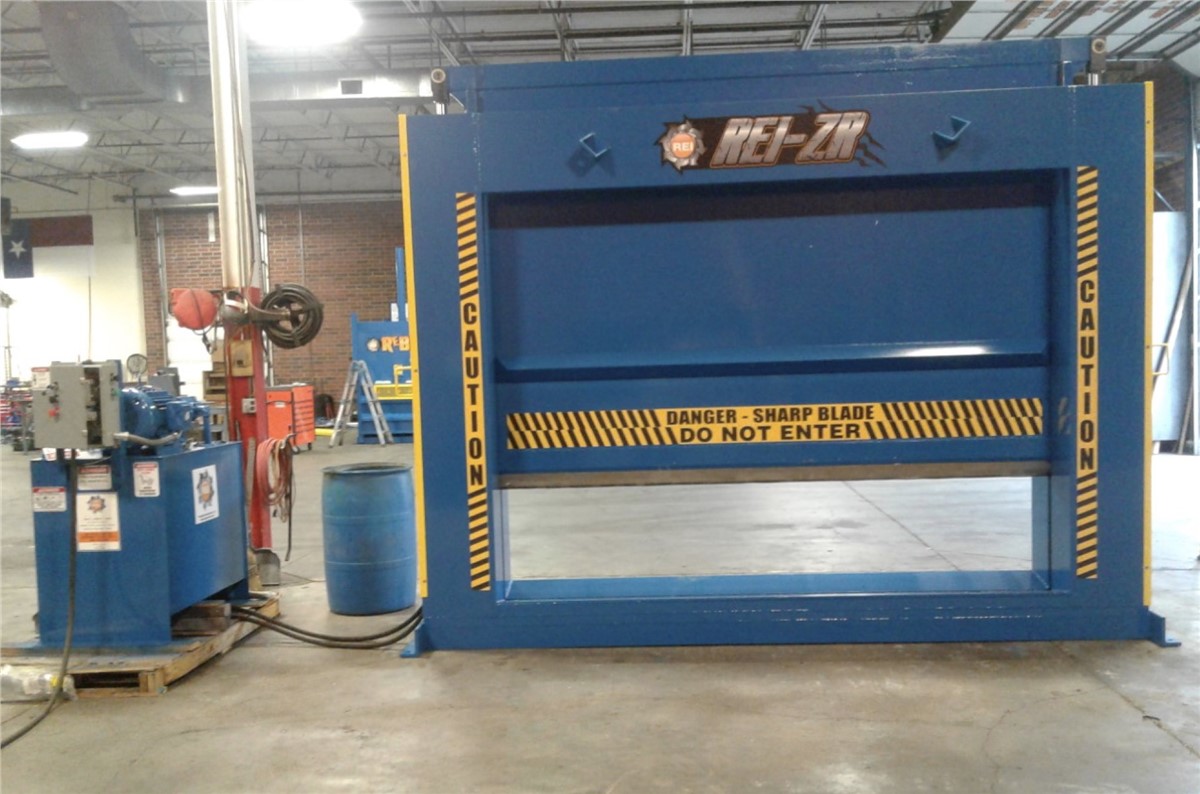 Recycling Equipment Inc. #12088S, 120" W x 88" H roll splitter, 20 HP hydraulic power pack, (2) 7" cylinders - Image 1
