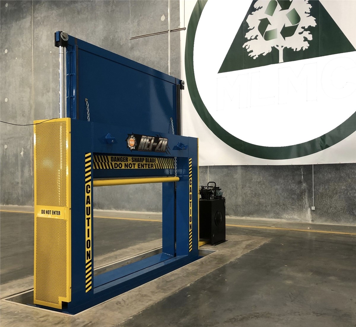 Recycling Equipment Inc. #13060S, 130" W x 60" H roll splitter, 20 HP hydraulic power pack, (2) 7" cylinders - Image 3