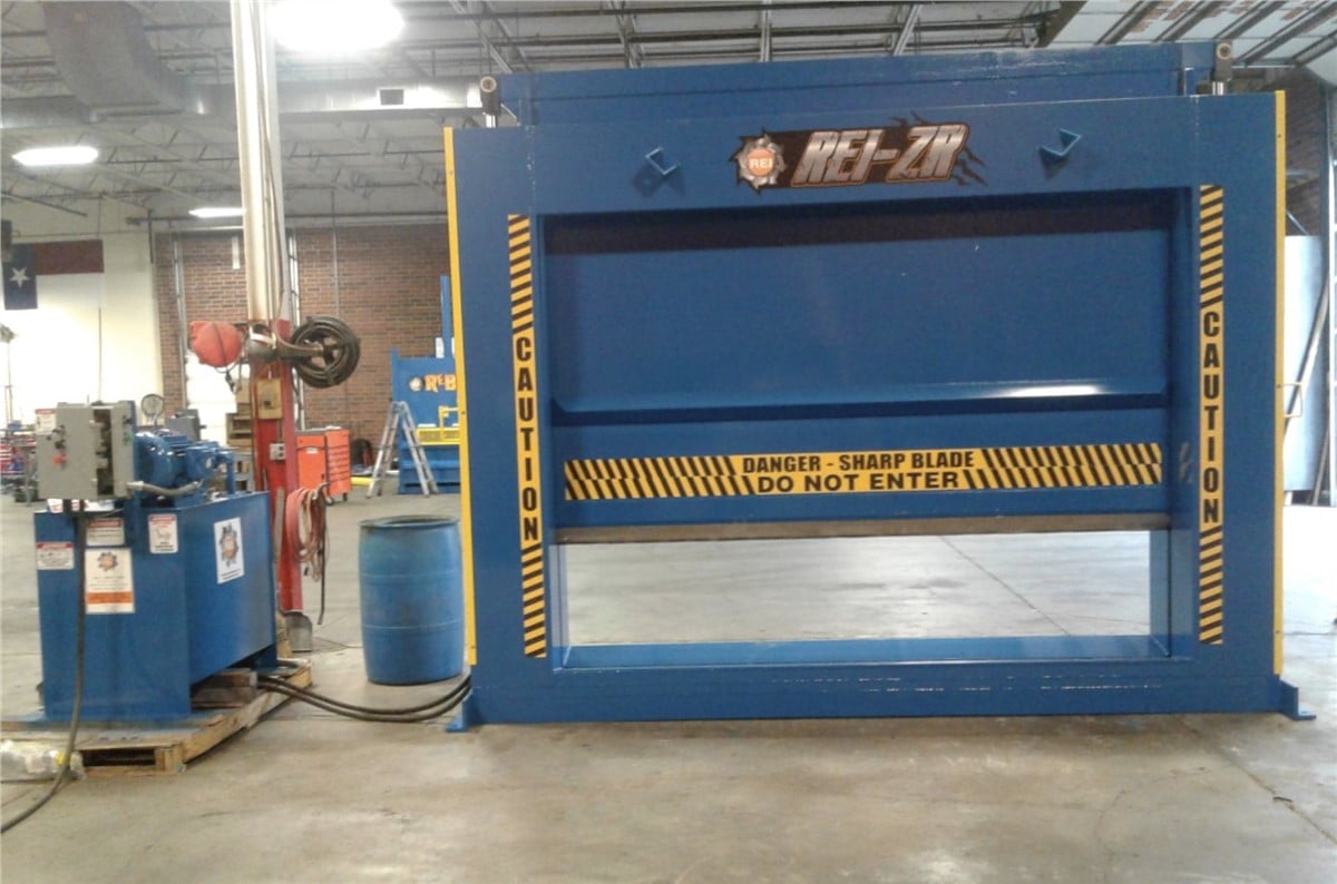 Recycling Equipment Inc. #6060S, 60" W x 60" H roll splitter, 20 HP hydraulic power pack, (2) 7" cylinders - Image 3