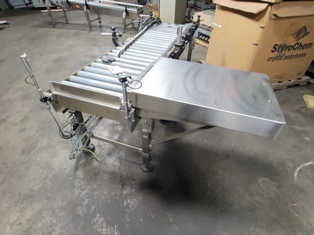 18" wide x 6' long, Sew Eurodrive #SA37, Rolling Conveyor Hydraulic Sorting Pusher Assembly - Image 5