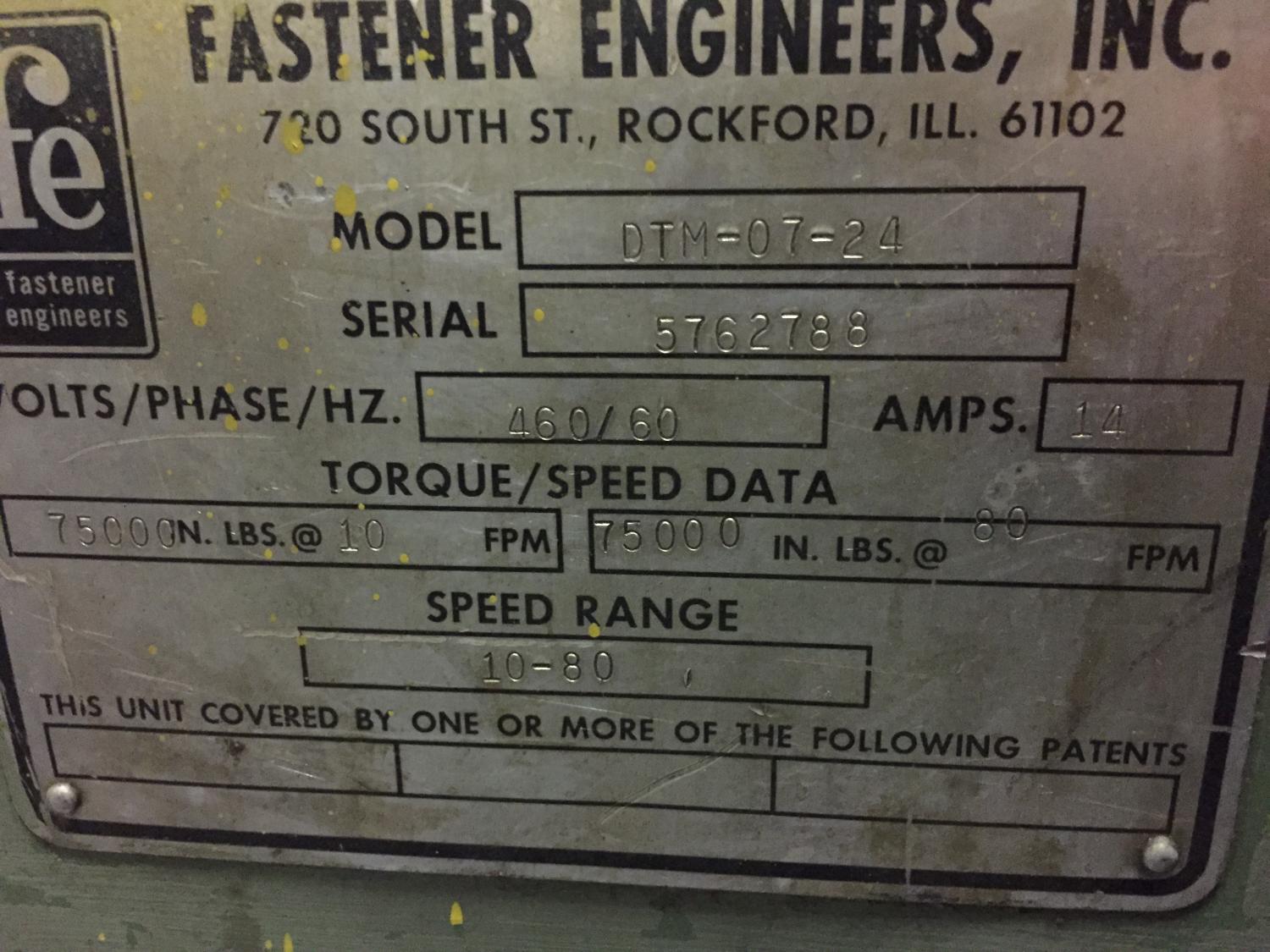 Fastener Engineers #DTM-07-24, Wire Drawer, 0.313" Wire diameter, 24" Capstan diameter, 10-80 FPM, 7.5 HP - Image 2