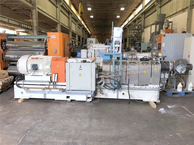 2.36" Berstorff, co-rotating twin screw extruder, 34:1 L/D ratio, 500 RPM screw speed, 200 HP Reliance VXS AC - Image 7
