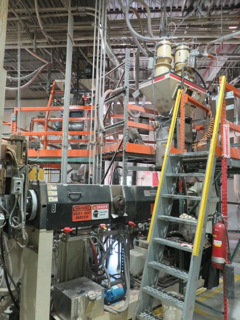 4.5" Davis Standard #45T, thermatic extruder, 32:1 L/D ratio, 3-Layer 54" W sheet extrusion line, Beringer - Image 9
