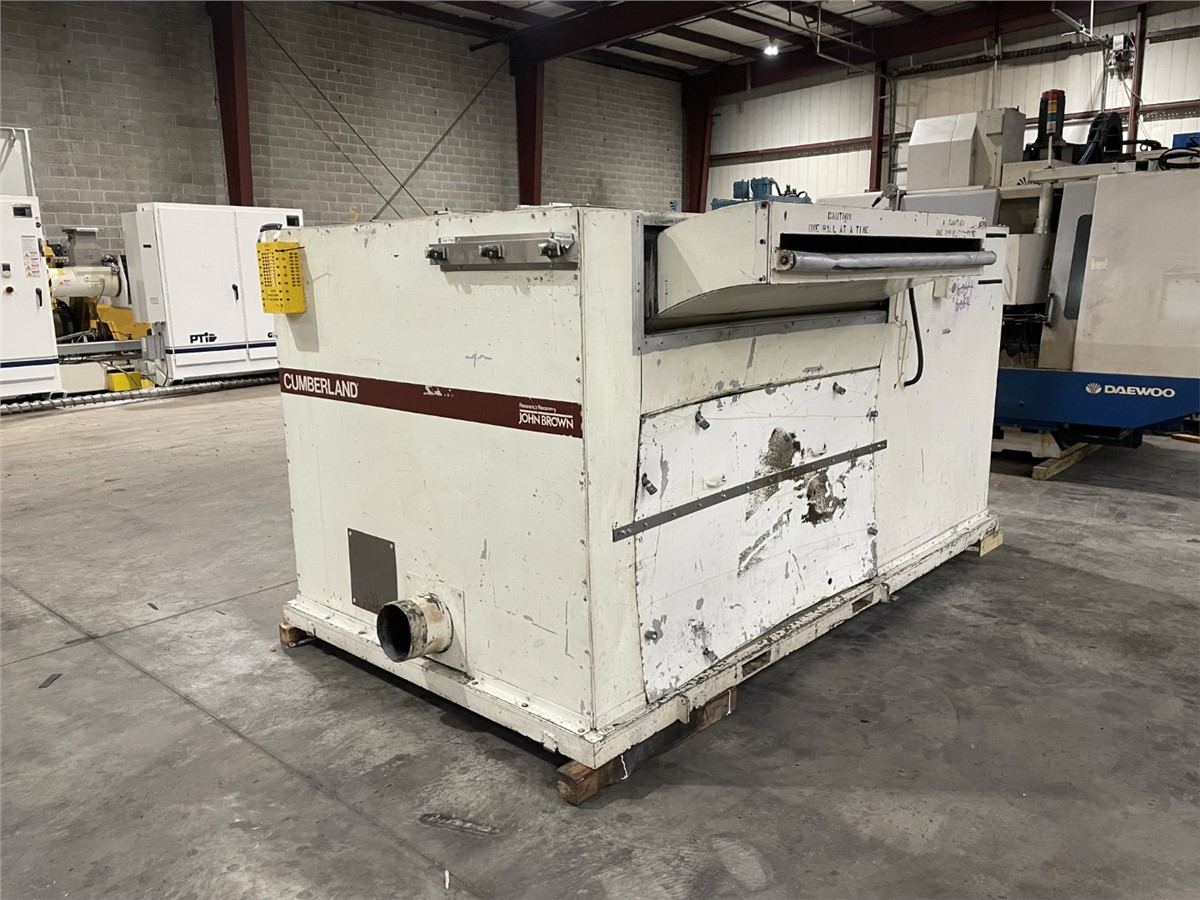 14" x 56" Cumberland #1456I, pull-roll granulator, 100 HP WEG Inverter Duty Motor, 3 knife open rotor, 2 bed - Image 1