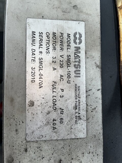 9" x 10" Matsui #SMGL2-100U, low-speed granulator, 2010 - Image 8