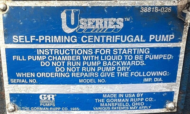 Gorman Rupp #U4B60S-B, Self-priming Centrifugal Pump, 4" x 4", 10 HP, 1755 RPM, gray iron 30 - Image 4