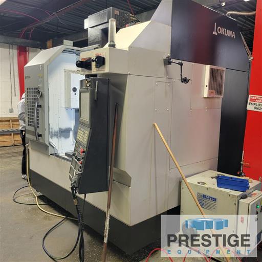 Okuma #Genos-M560-V, 41" X, 22" Y, OSP-300M, 32 automatic tool changer, part/tool probe, 4th Axis table, Chip - Image 3