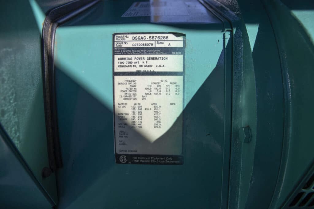 150 KW Cummins #DSGAC, diesel generator, weatherproof enclosure, 24 hr base tank, EPA Tier 3, 235 hours, 2007 - Image 5