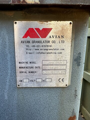 Avian Granulator #GN100-2518, plastic scrap grinder, heavy duty, 2017 - Image 6