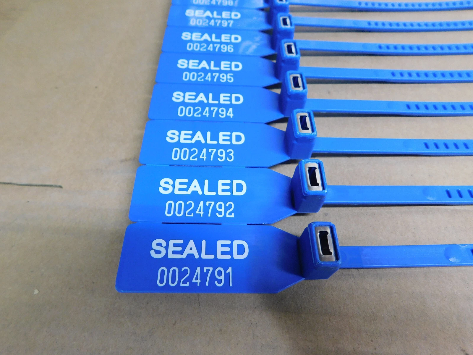 Strap Seal w/Metal Locking Insert, 100 Qty., 16", DTZIP-NT, No Teeth, Blue, New - Image 4