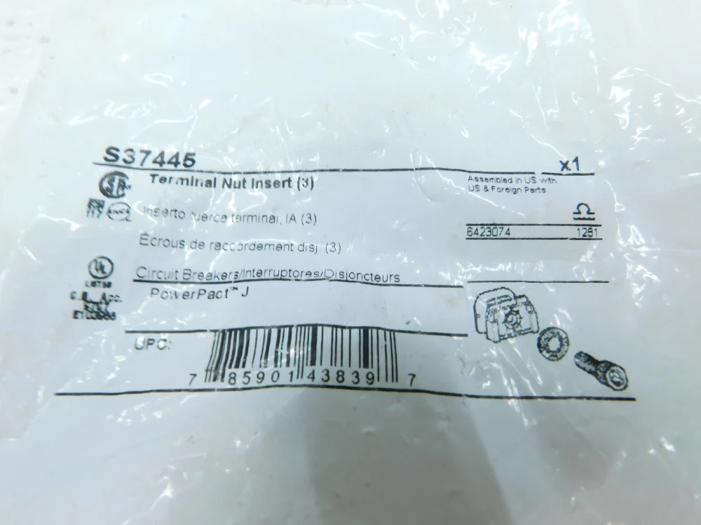 Schneider Electric, Circuit Breaker Terminal Nut Inserts, PowerPacT J, New - Image 2