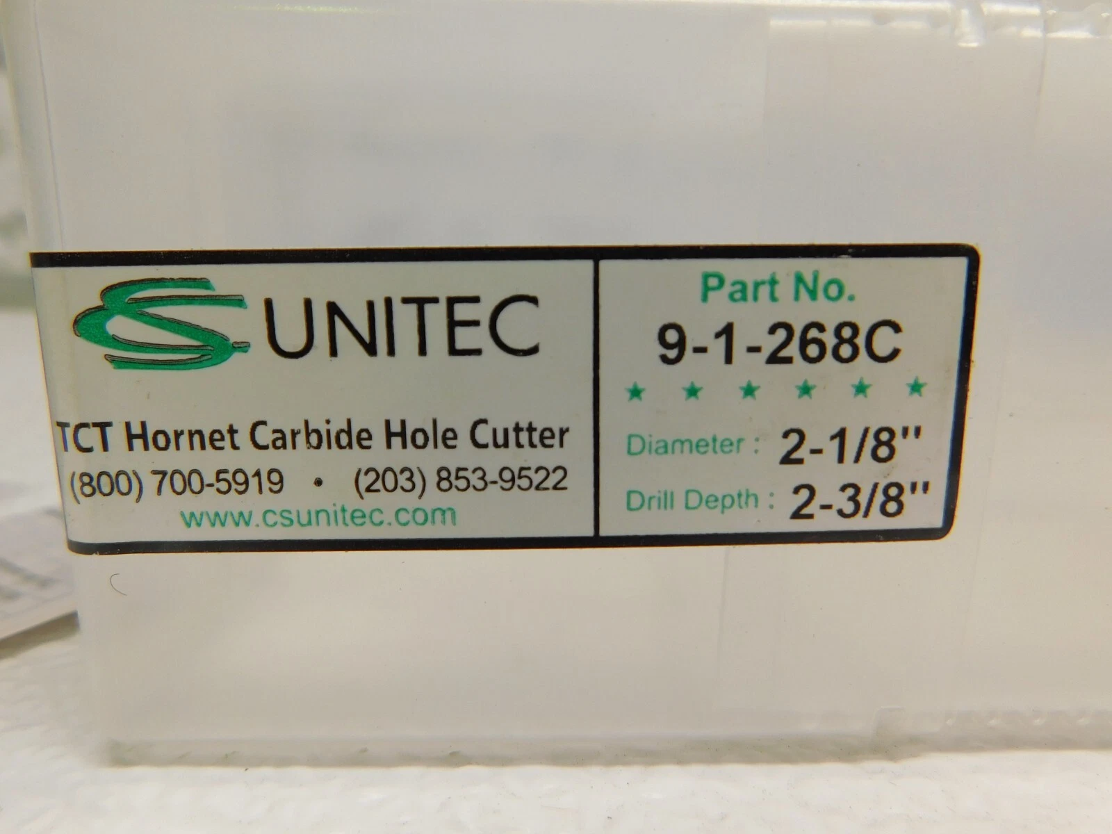 Carbon Steel Unitec #9-1-268C, Hornet TCT Carbide Annular Cutter, 2.125" diameter, 2.375" Drill depth, New - Image 3