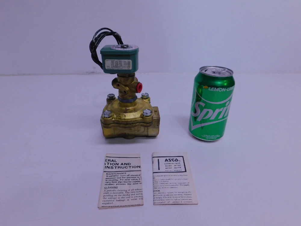 1" Asco #HV212301-1, Solenoid Valve, Brass, 2-Way, 1" NPT, 120 V, New - Image 1