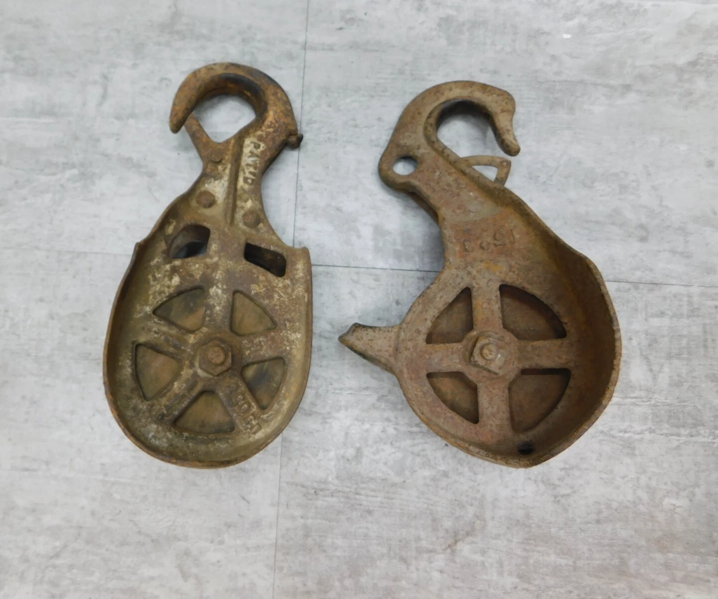 Farm/Barn Rope Pulleys, 2 Qty., Vintage, Antique, Collectible, Farm - Image 1