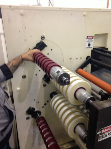 Independent Machine Co. #MSDTS, 16" wide duplex turret slitter rewinder, shafted unwind - Image 2