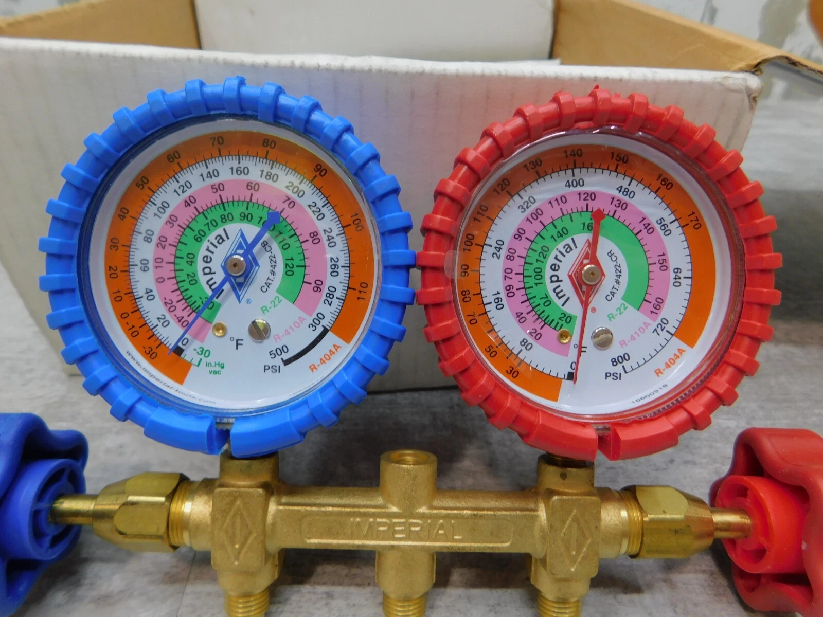 NEW Imperial Tool 421C, 2 Valve Manifold Gauge, Brass, (3) 60" Hose NEW A/C - Image 4