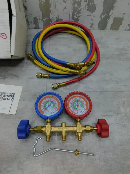 NEW Imperial Tool 421C, 2 Valve Manifold Gauge, Brass, (3) 60" Hose NEW A/C - Image 6