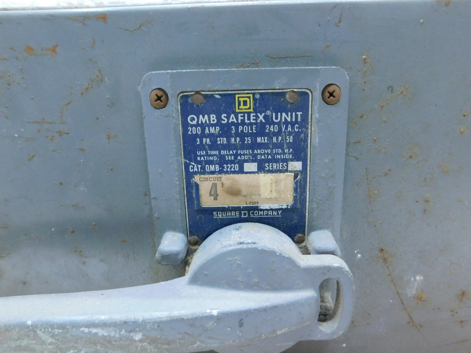 Square D, QMB-3220, QMB Saflex Panel Mount Switch, 200 Amps, 3 Pole, 240 VAC, (2 available) - Image 2