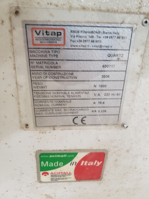 Vitap #Quartz, Hot air edgebander, for pre-glued edging material 0.4-1.2 mm, up to 35mm thick panels, 2006 - Image 2