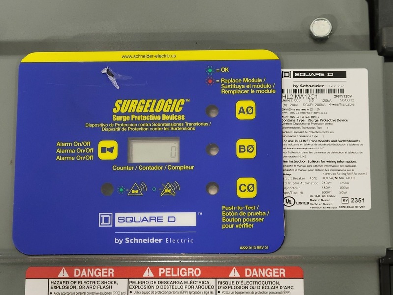 Square D #HL2IMA12C1, surge protector device, 120 KA, 208Y/120 VAC, 4W, 3 phase, new - Image 2