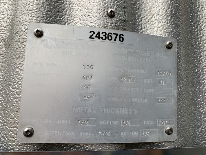 100 bbl Double Wall Coated Production Tank, 2001 - Image 3