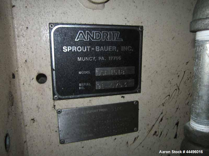 5" Andritz Sprout-Bauer #DSF1518, Plastic Granulator, 30 HP, Film Recycling, 5" x 18" blow-in in-feed hopper - Image 9