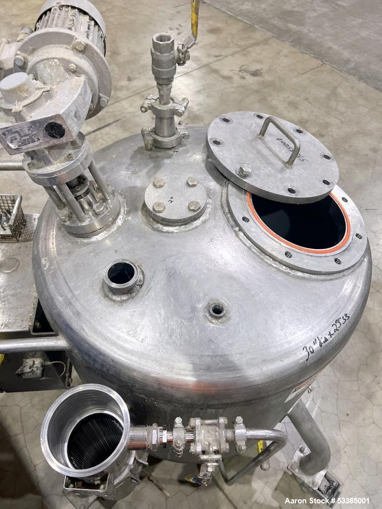 75 gallon Amherst, 304L Stainless Steel Agitated Pressure Tank, 30" diameter x 22" straight side, dished top - Image 5