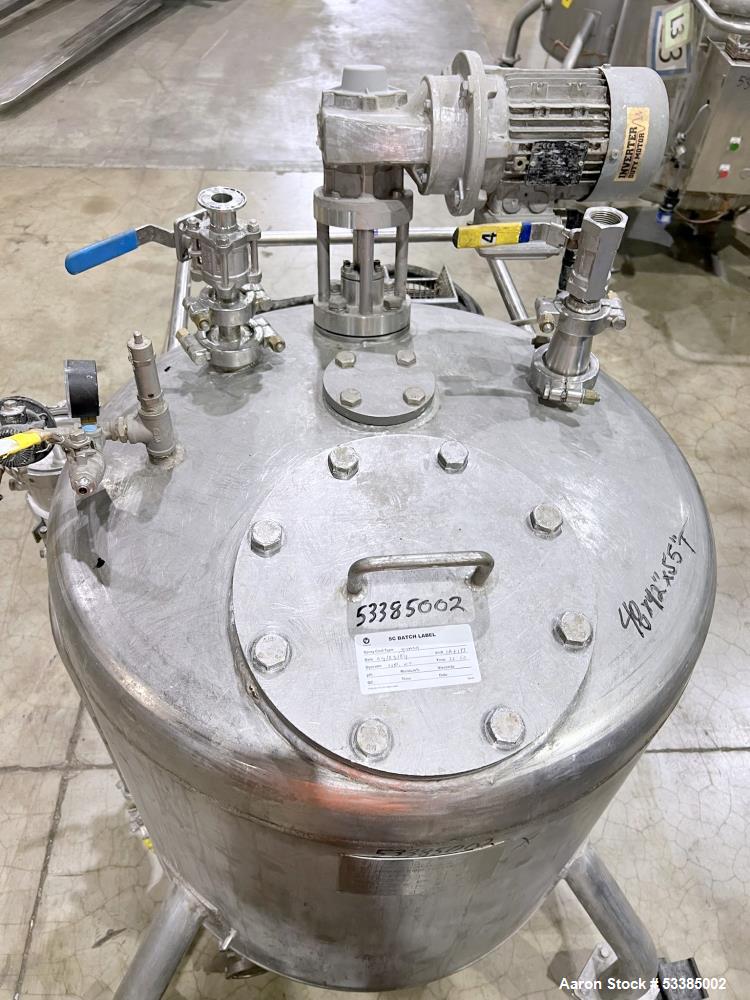 75 gallon Amherst, Agitated Stainless Steel Pressure Tank, Vertical, Approximate 30" diameter x 22" straight - Image 6
