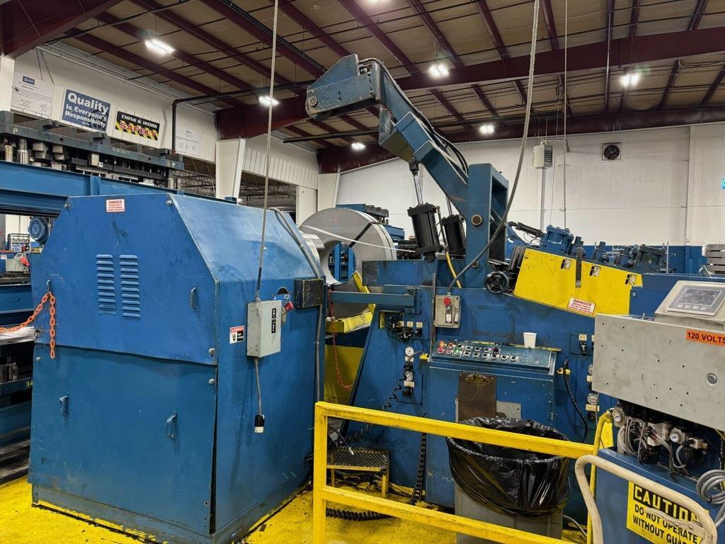 15000 lb. Coe Press Equipment, coil feed line, 24" W x .125" stock, 60" OD, 20"-24" expansion, (7) 5" - Image 2