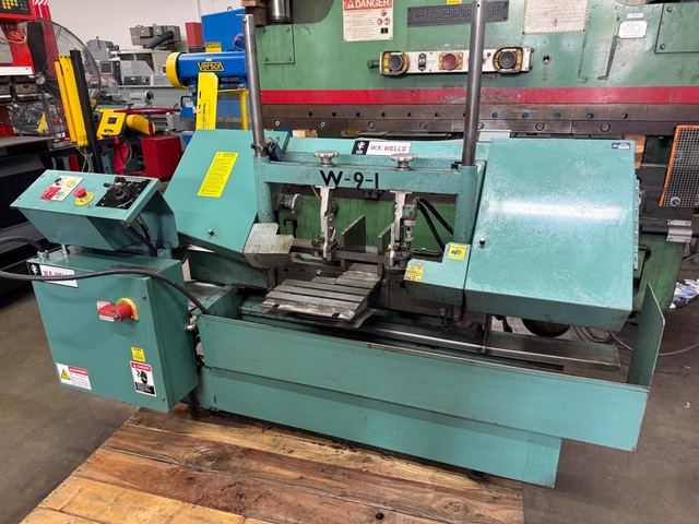 9" x 17" W.F. Wells #W-9-1, horizontal bandsaw, 70-380 FPM, 138" x 1" x .035"blade size, 3 HP - Image 1