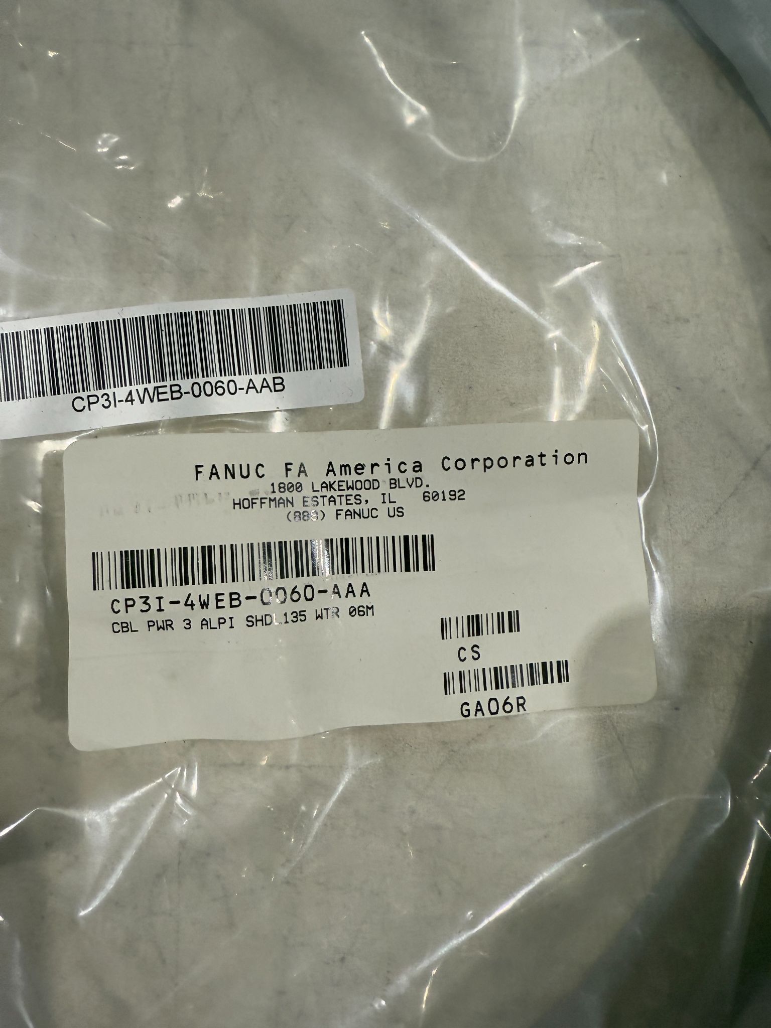 Fanuc #CP3I-4WEB-0060-AAA, Cables, 6-meter length, New - Image 2