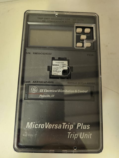 General Electric Microversa Trip #AKR10C4F4005, Trip Unit, 4000 Amps, for GE AKR-Series Circuit Breakers - Image 1