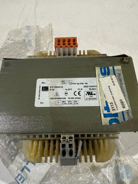 .250/12.4 KVA 380 Primary, 400/420 Secondary, Block #STE-2500/4/23, Transformer, 10 Amps, 50-60 Hz - Image 2
