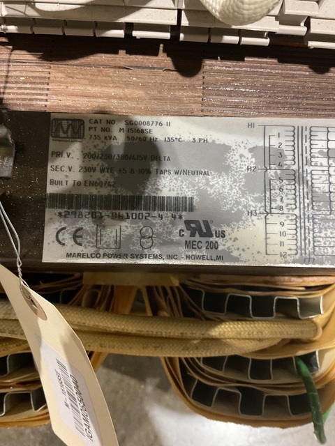 73.5 KVA 415-200 Primary, 230 Secondary, Marelco #M-15168SE, Transformer, 3 Phase, 50/60 Hz - Image 2
