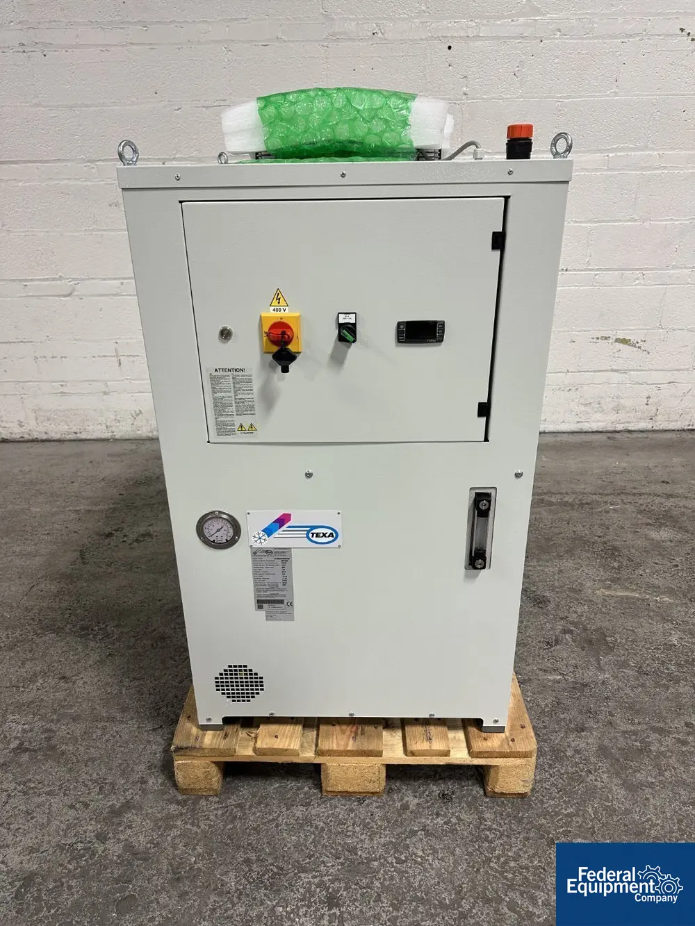 1.3 Ton, Texa Industries #TCW56, Chiller, 4900KW, air cooled, 400V, 3ph, 5hz, R134a refrigerant, S/N 00218206 - Image 1