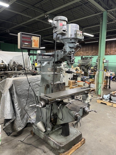 Bridgeport #Series-I, vertical mill, 9" x48"tbl, 2 HP, 36" X, 12" Y, 16" Z, 7" riser, 2-Axis digital read - Image 1