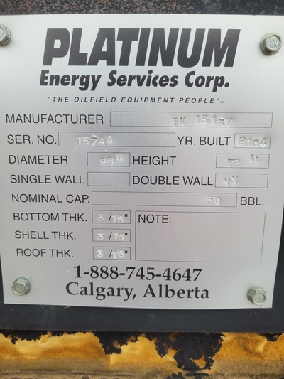 50 bbl Double Wall Storage Tank, 2004 - Image 2