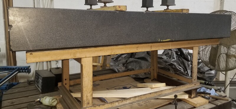 36" x 84" x 10" DoAll granite Surface Combustion table, black, with heavy duty stand - Image 1