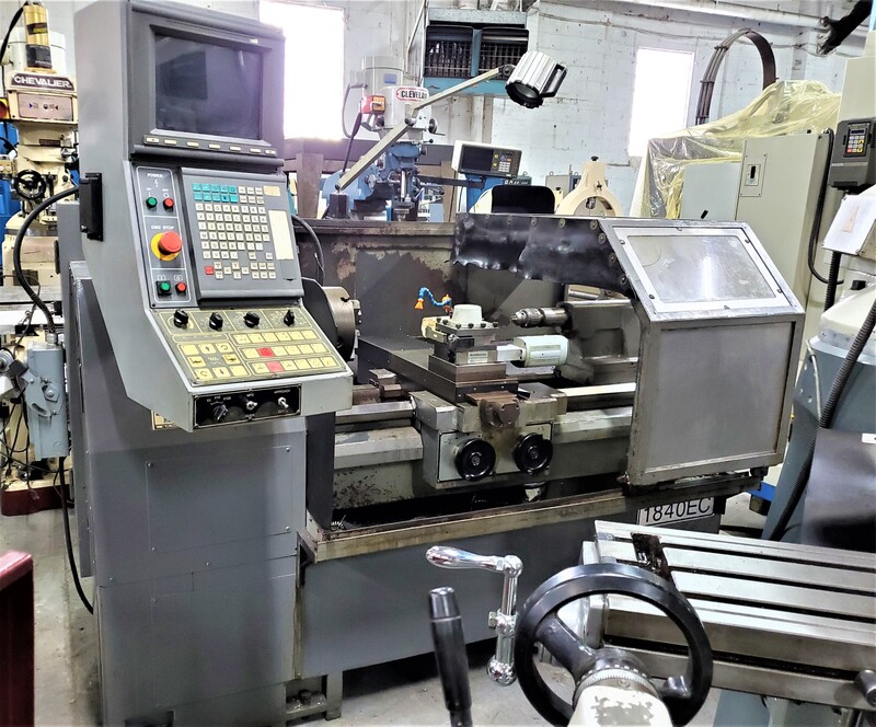 Extron #1840EC, CNC lathe, 3-Axis, 18-1/8" swing, 9-1/2" swing over cross slide, 40" centers - Image 1