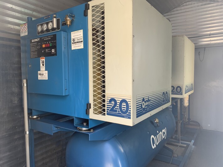 90 SCFM, 175 psig, Quincy #QMB20ACA32E, dual air compressor, Fr.254-T, PASC B, 3479 RPM, 20 HP, enclosure - Image 5