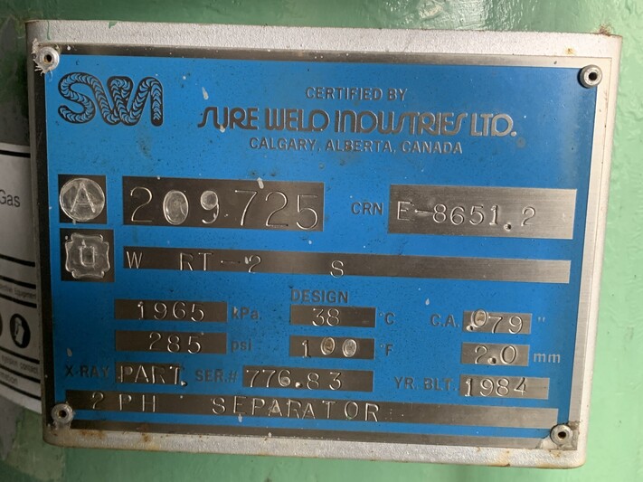 16" Sweet Vertical Separator, 2-phase, 285 psi, 1984 - Image 6