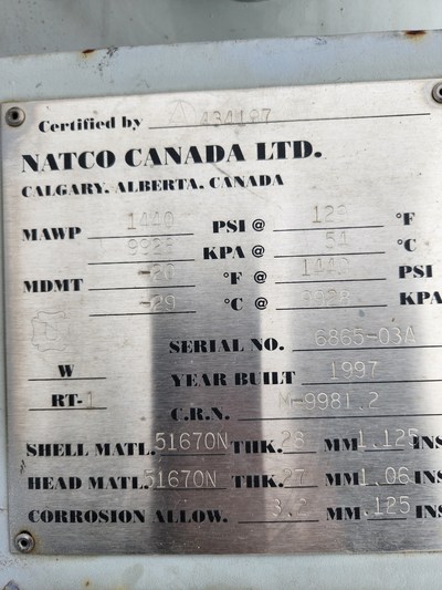 24" x 28' Sweet Glycol Dehy Package, 1440 psi, 1997 - Image 8