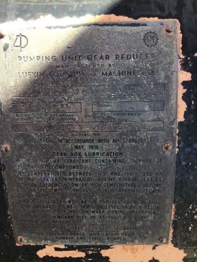 114 Lufkin #114-133-54, pump jack, 20 HP @ 1180 RPM GE - Image 4
