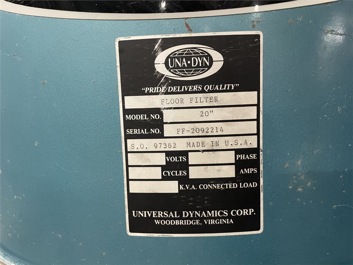 Una-Dyn #20-in., Floor Filters, Lot of 2, 30" L x 30" width x 52" Dimension - Image 3