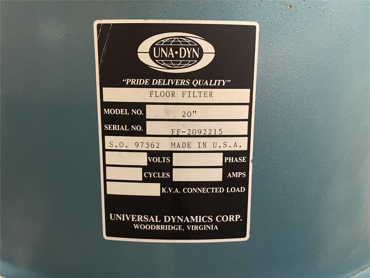 Una-Dyn #20-in., Floor Filters, Lot of 2, 30" L x 30" width x 52" Dimension - Image 5