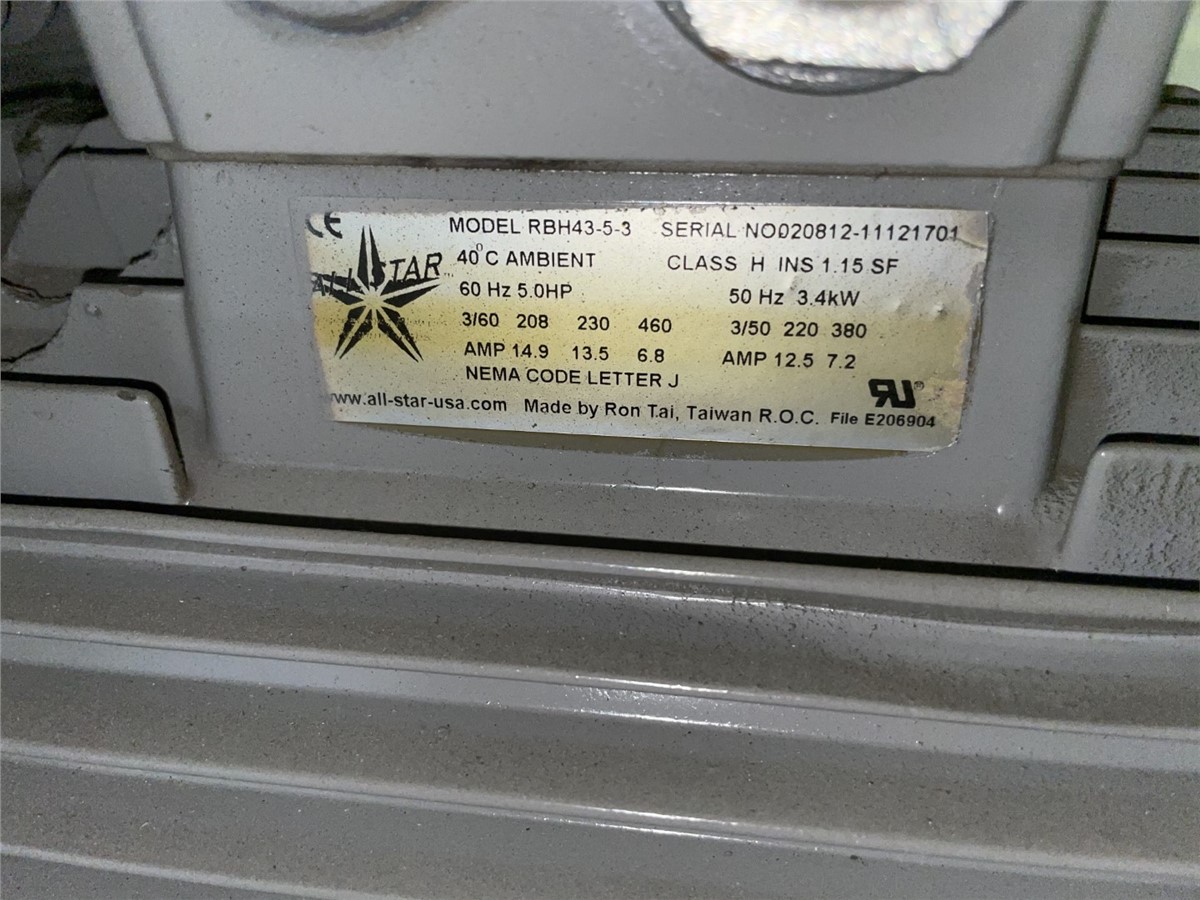 Novatec #VRB-5D, Blower, 5 HP, 6.8 Amps, 460 V, 2013 - Image 6