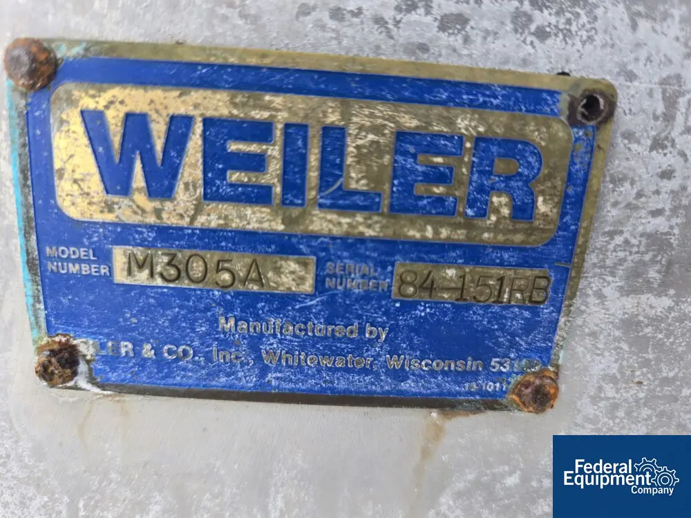 Weiler #M305A, Unload screw discharge mixer, Stainless Steel twin overlapping paddles, central outfeed screw - Image 3
