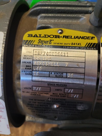 1 HP 2700 RPM Baldor #05F740X06461, Frame 143TC, TEFC, 2012 - Image 4