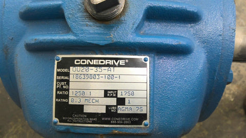 1750 RPM, Conedrive #OU20-35-A1, gear reducer, 1250.00 :1 ratio, 0.3 mech - Image 2