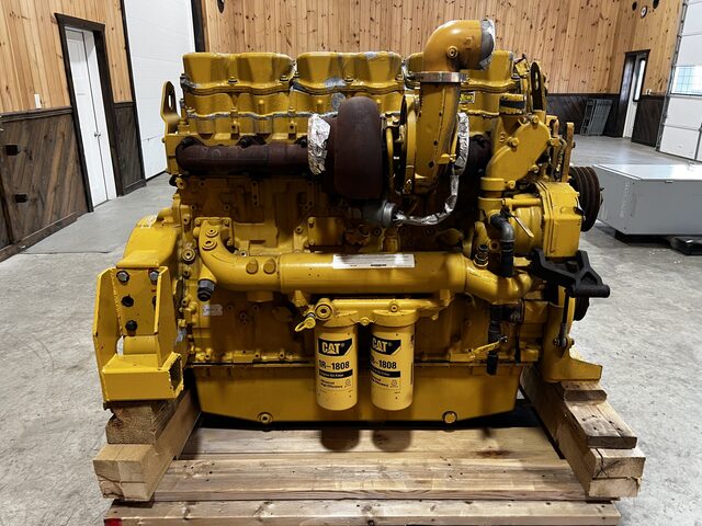 630 HP Caterpillar #C18, industrial engine, sound attenuated enclosure 1, 14" flywheel, 2014 - Image 1